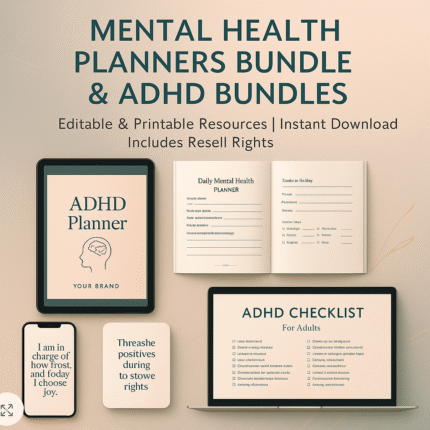 Mental Health Planners Bundle (MRR) & ADHD Bundle